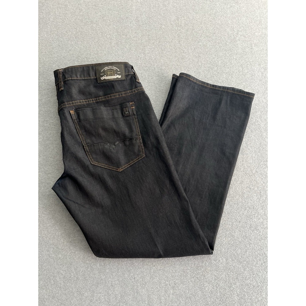 Buffalo David Bitton Lucas-X ST Jeans Mens 36x32 Dark Blue Denim Relaxed Bootcut